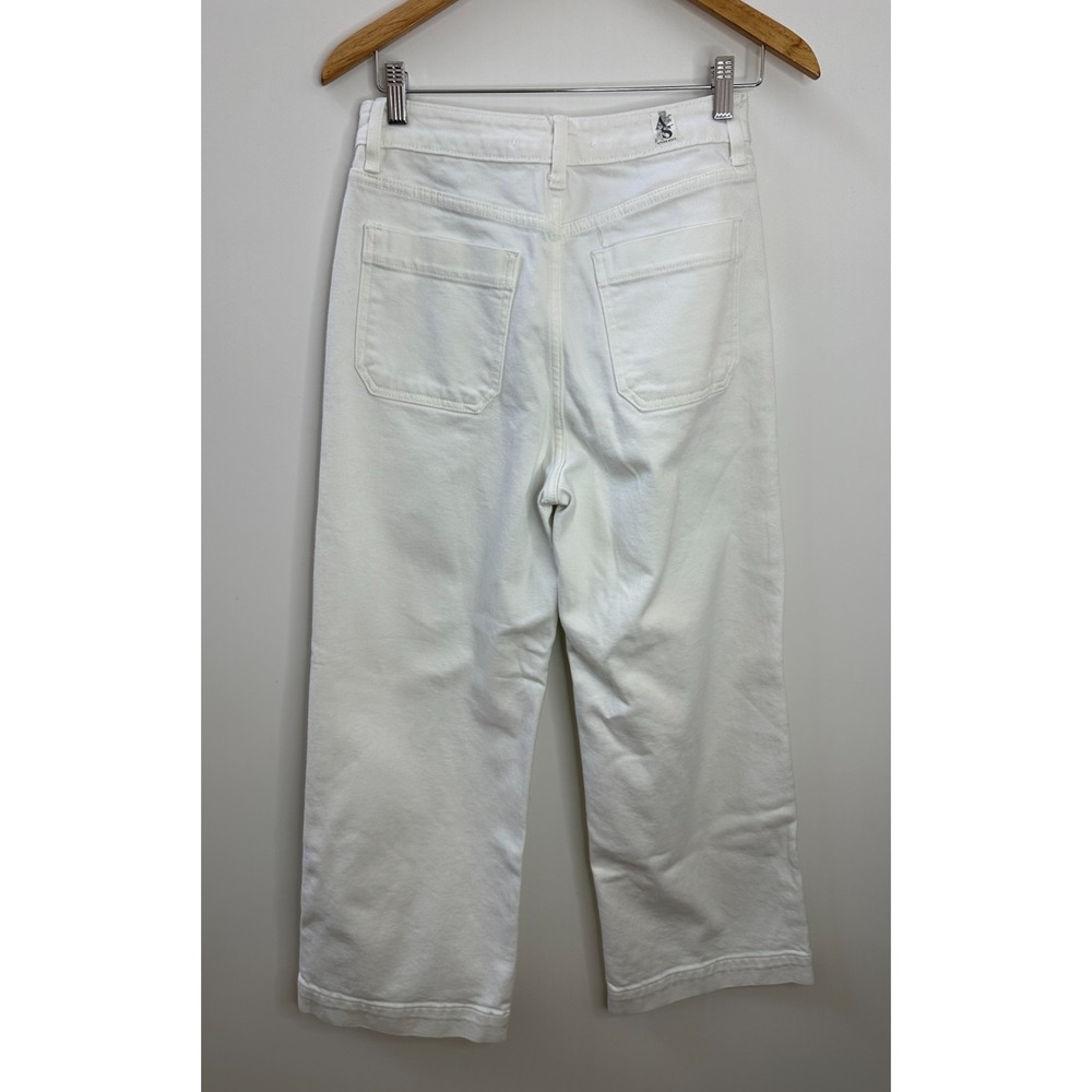 Altar'd State Kristian High Rise Pocket Jeans White Denim Wide Leg Size 27 - Picture 9 of 13